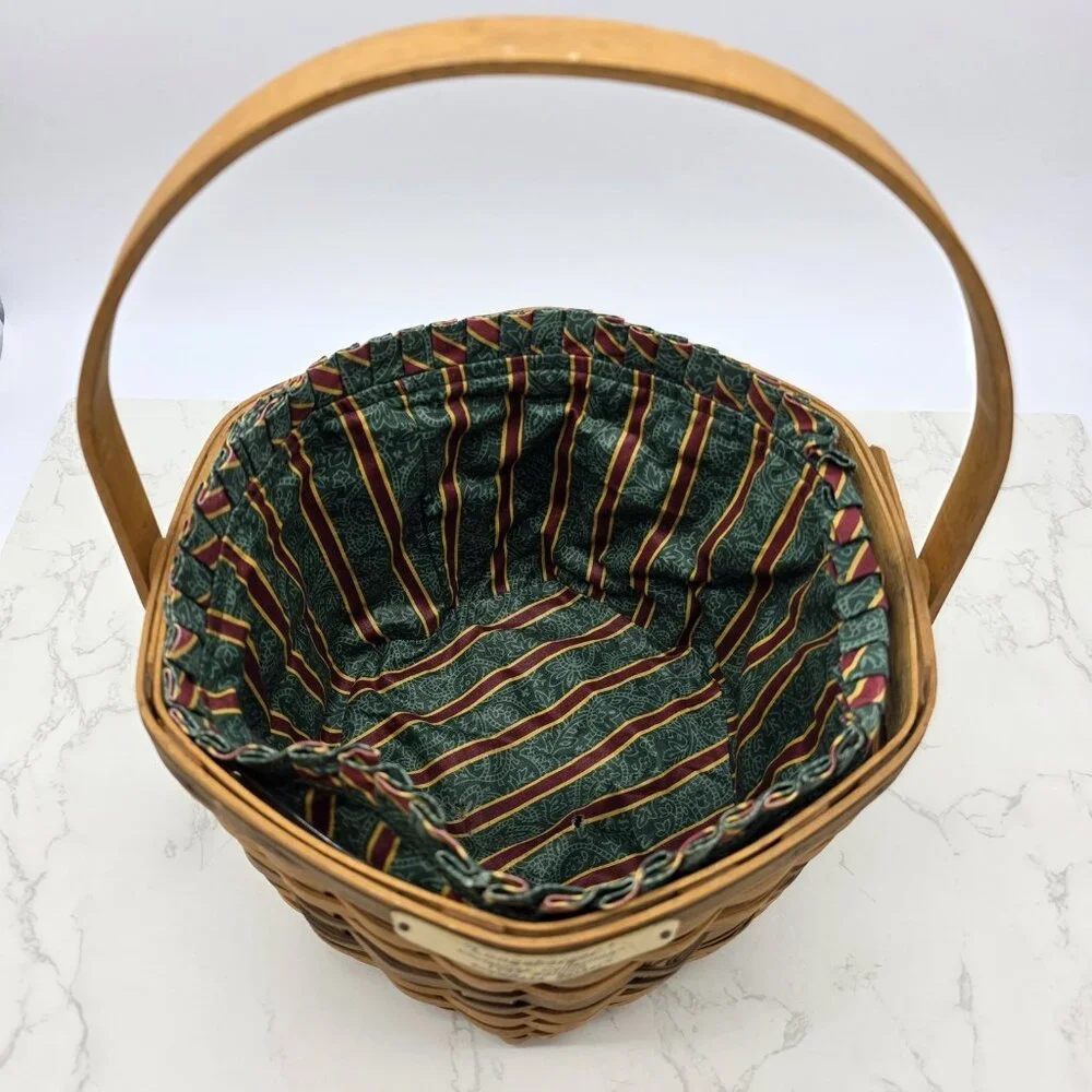 Vintage Longaberger 1997 Christmas Snowflake Basket Liner Protector USA Holiday